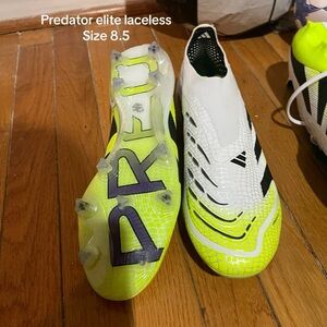 Adidas Predator Elite Laceless Soccer Shoes - White and Yellow